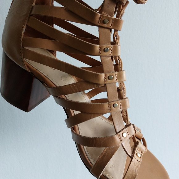 ALDO "Myssi" Women's Laced Up Open Toe Gladiator Sandals - Camel - Size 7 M - Picture 6 of 13